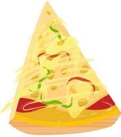 Isolated slice of pizza on white background. vector