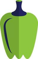 Green and blue capsicum in flat style. vector