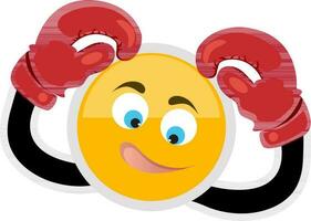 Smiley or Emoticon face with boxing gloves. vector