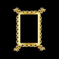 Rectangular frame for photo on black background. vector