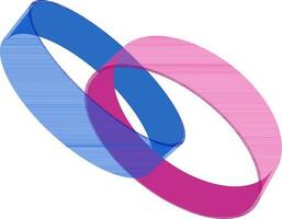 Two friendship band illustration in blue and pink color. vector