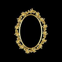 Illustration of frame in oval shape on black background. vector