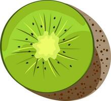 Illustration of half fresh kiwi fruit. vector