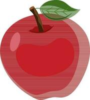 Fresco rojo manzana con hoja. vector
