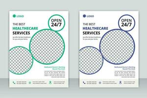 healthcare cover a4 template design and flat icons for a report and medical brochure design, flyer, leaflets decoration for printing and presentation vector. vector