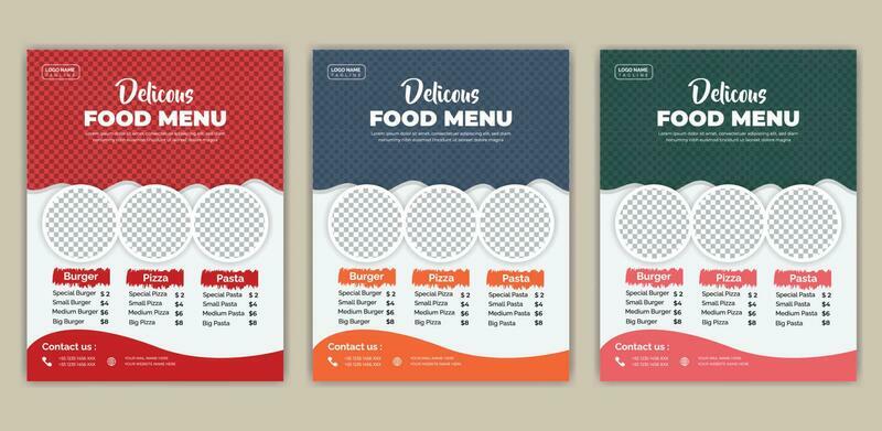 Food Flyer A4 size Vector Template. Fast Food Flyer Design Template cooking, cafe and restaurant menu, food ordering, junk food.