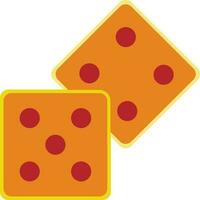 Two dice in orange and red color. vector