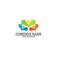 People logo, Team, Succes people work, Group and Community, Group Company and Business logo vector and design Care, Family icon Succes logo