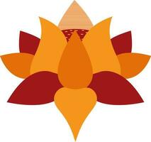 Orange and red lotus flower. vector