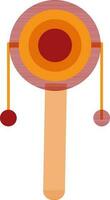 Red and orange chinese drum. vector