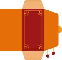 Red and orange envelope in flat style. vector