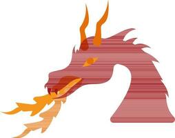 Dragon in red and orange color. vector