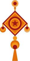Orange and red chinese knot for decoration. vector