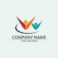 Community logo people work team and business vector logo and design group family