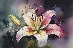 a watercolor painting of a single flower, adding texture and detail to capture its unique characteristics, such as the delicate petals of a rose or the intricate stamen of a lily, generate ai photo