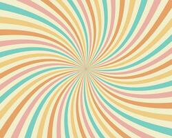 Summer vintage background in pastel colors with outgoing wavy rays. Design for text, template, vector
