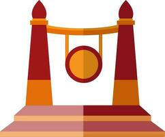 Chinese gong in red and orange color. vector