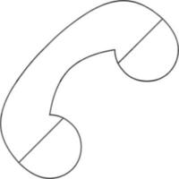 Wireless telephone in black line art. vector