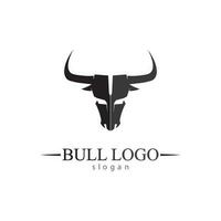 Bull horn and buffalo logo and symbols template icons app vector