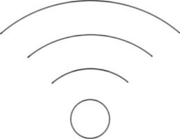 Black line art wifi signal in flat style. vector