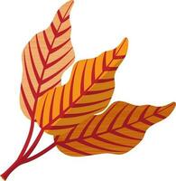 Flat style leaves in orange color. vector