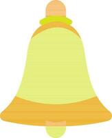 Isolated green and orange bell in flat style. vector