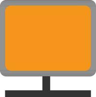 Computer screen in black and orange color. vector