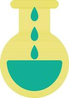 Flat style flask in green and blue color. vector