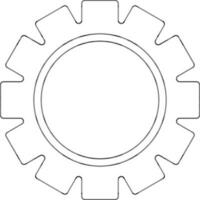 Setting icon in black line art. vector