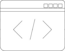 Illustration of a web page in black line art. vector