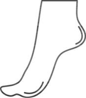 Human feet standing in black line art. vector