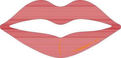 Red lips in flat style. vector