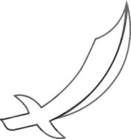 Line art illustration of a sword. vector
