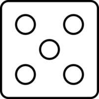 Blask line art illustration of a dice. vector