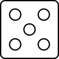 Blask line art illustration of a dice. vector