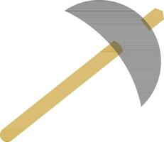 Pick axe in gray and yellow color. vector
