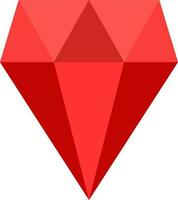 Red diamond icon or symbol. vector