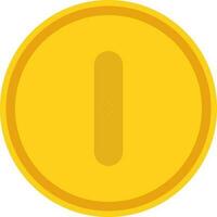Yellow coin in flat style. vector