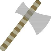 Axe in gray and brown color. vector