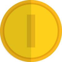 Yellow coin in flat style. vector