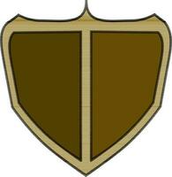 Symbol shield in brown color. vector