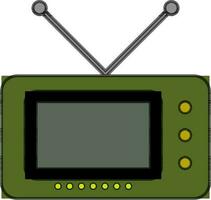 Green and gray radio in flat style. vector