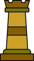 Chess king icon in brown and yellow color. vector