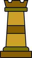 Chess king icon in brown and yellow color. vector