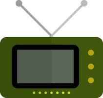 Green and gray radio in flat style. vector