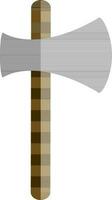 Axe in gray and brown color. vector