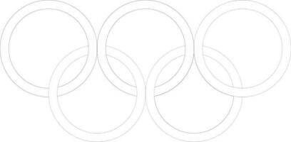 negro línea Arte olímpico anillos vector