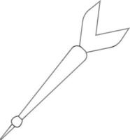Black line art illustration of a dart arrow. vector
