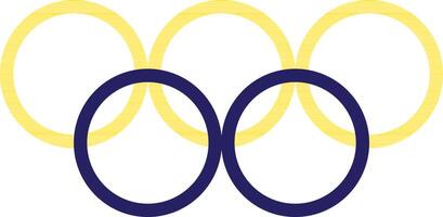 Blue and yellow olympic rings. vector