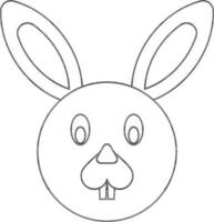 Character of a rabbit in black line art. vector